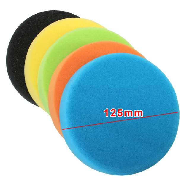 5pcs 5-inch Flat Sponge Buff Buffing Pads Polishing Kit Car Polisher 125mm for car polishing accessories high quality