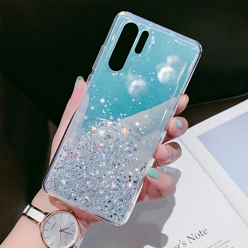 С сияющими блестками и пайетками чехол для huawei P Smart плюс Z Y9 Y6 Y5 Y7 Prime P30 P20 P9 P10 Lite Honor 7C 7A 20 Pro 10i 20i крышка