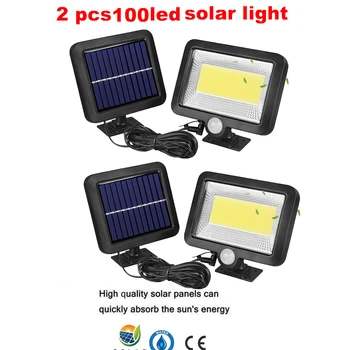 

2/4pcs Solar Rechargeable PIR Motion Sensor LED Garden Light Lawn lamp 100/56/30 LEDs Outdoor Waterproof Fence Yard Pathway Nigh