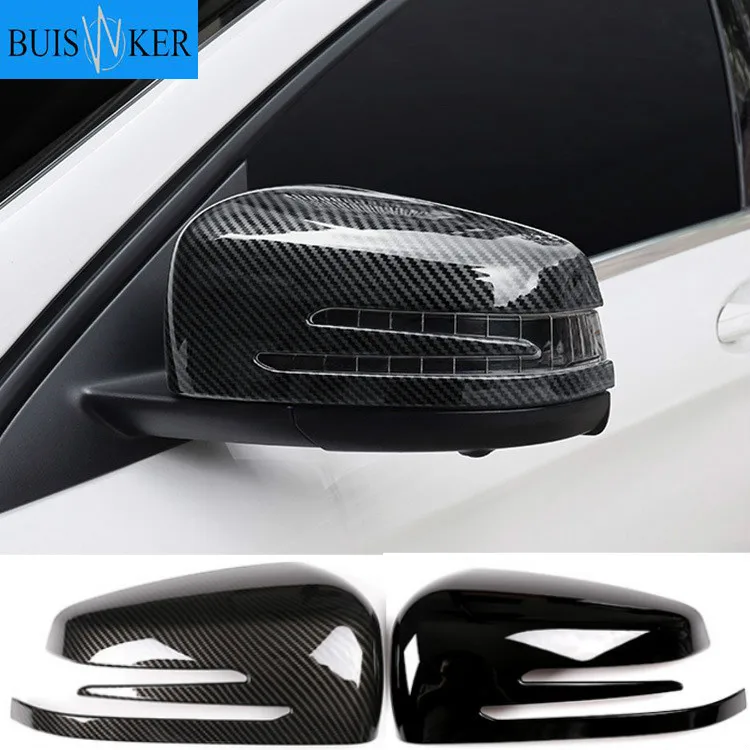 2 шт. Углеволокно боковое зеркало заднего вида Крышка Накладка для Mercedes Benz A B C E GLA