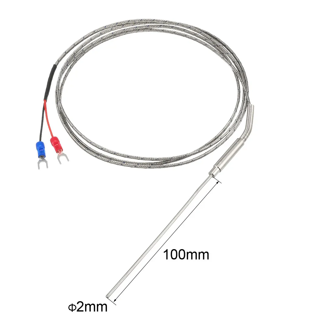 Датчик температуры uxcell зонд K Тип 1,5 м кабель 1x200-5x200mm зонд термопара 32~ 1472 °F(0~ 800 °C) Нержавеющая сталь