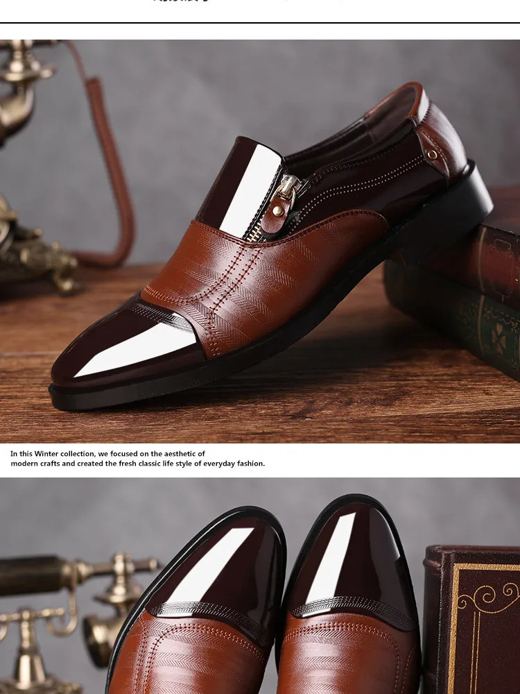 Mazefeng/Классические деловые мужские модельные туфли; модные элегантные свадебные туфли; мужские офисные туфли-оксфорды без застежки; Цвет Черный