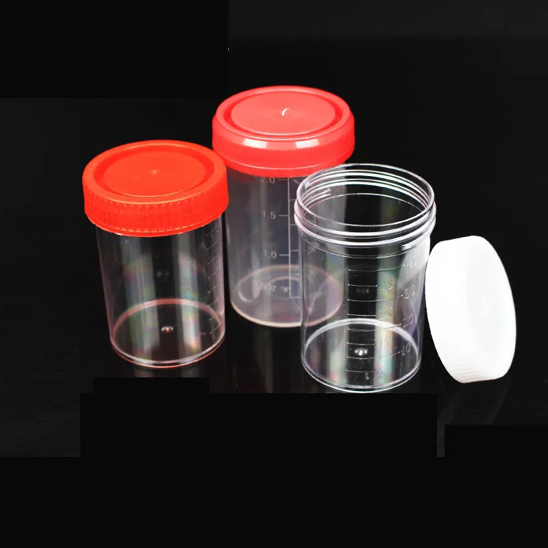 

Disposable plastic urine cup 40ml 60ml sampling cup with cover sputum cup specimen cup box stool cup laboratory sample bottle