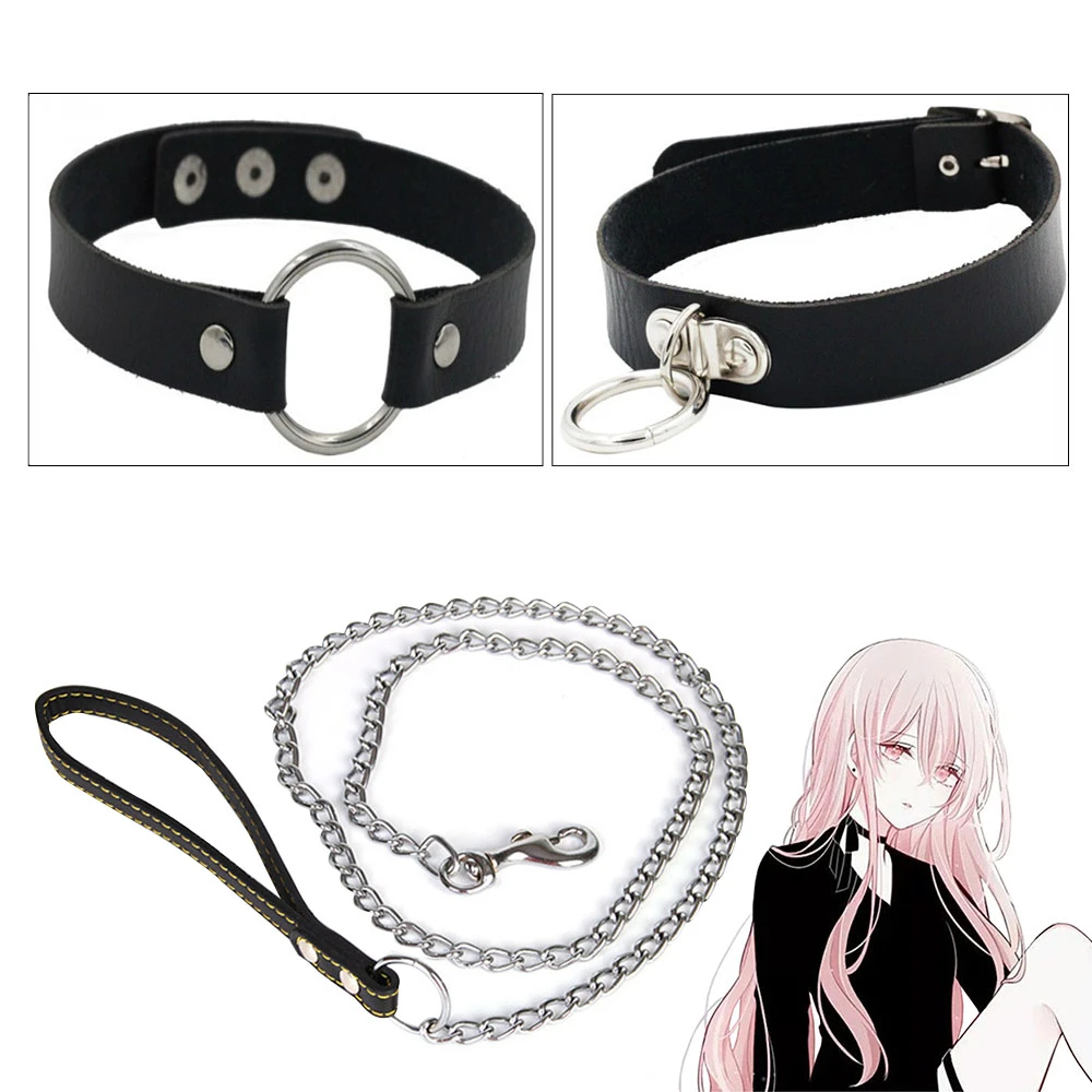 choker with chain leash