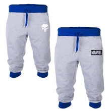 Мужские бермуды шорты с принтом черепа Карателя мужские высотой до колена шорты для бега для отдыха 3/4 брюки мужские, штаны для бега спортивные штаны