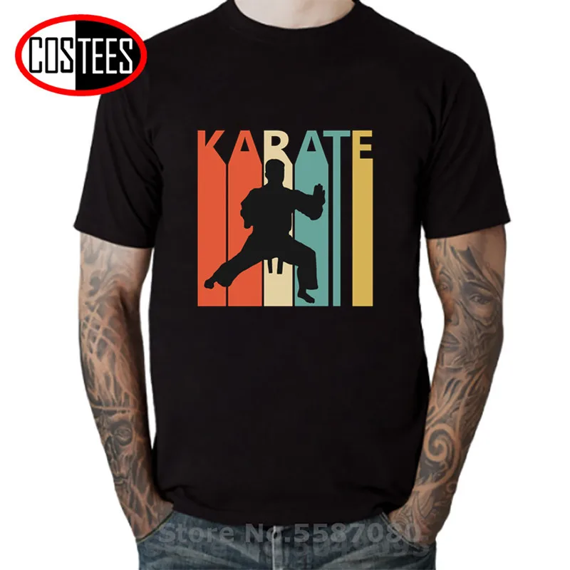 Vintage karate T shirt men Cobra kai karate kids tshirt Retro Miyagi