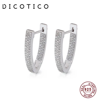 

Dicotico Geometric Hoop Earrings Women 100% 925 Sterling Sweetheart Wedding Jewelry