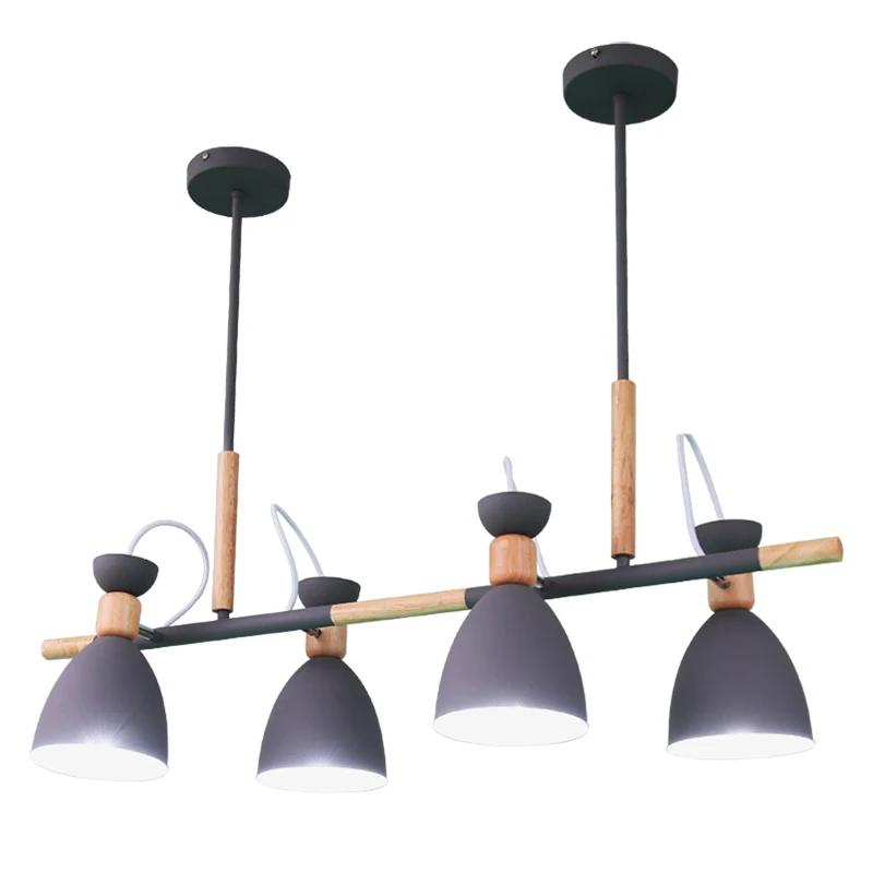 

Modern Metal Wood Lamp Linear Living Room Led Suspended Light Wooden Restaurant Bar Pendant Light Hotel Guest Room Light