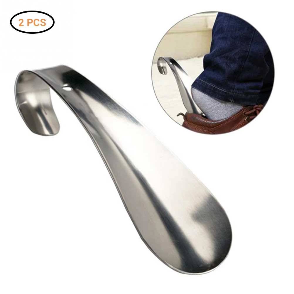 Handle Stainless Steel Silver Spoon Shoe Horn Lifter Long Shoe Home Tool