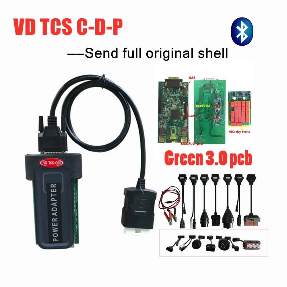W-O-W C-D-P V3.0 PCB VD DS150E C-D-P для delphis autocomes. R0 keygen bluetooth obd диагностический инструмент+ 8 шт. Автомобильный Кабель