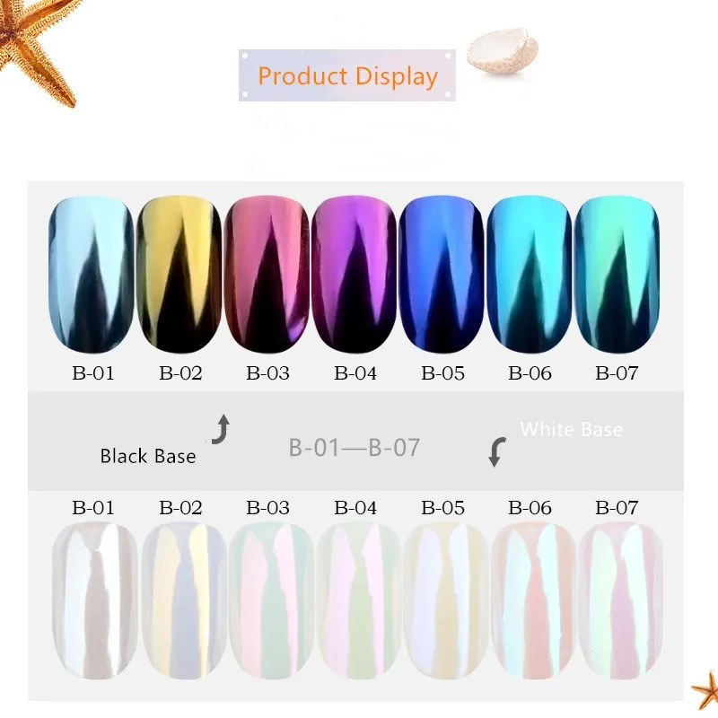 Nail Glitter Nail Art Shell Powder Chrome Pigment Shell Colorful DIY Salon Micro Holographic Powder Nail Art Decoration