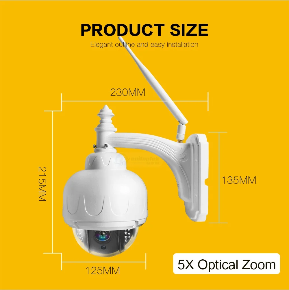1080P 2MP PTZ Wi-Fi IP камера наружная аудио скорость купольная камера беспроводная 2,7-13,5 мм 5X зум объектив слот для sd-карты Wi-Fi CCTV Камера