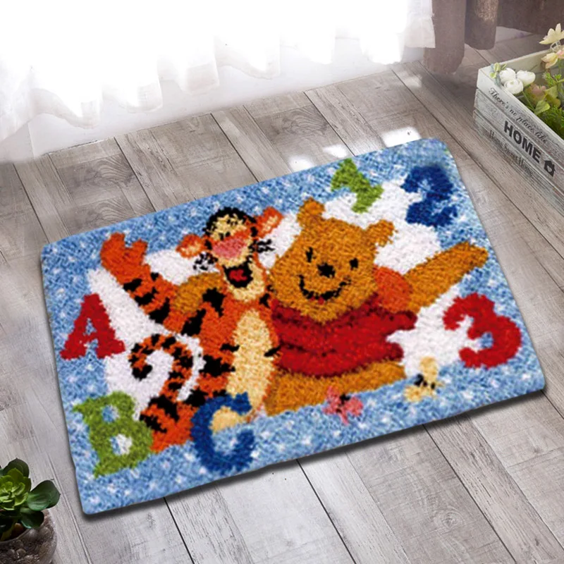 

bear latch hook kits rug tapestry kits cartoon printed canvas accessories crochet tapis needle for carpet Foamiran for crafts