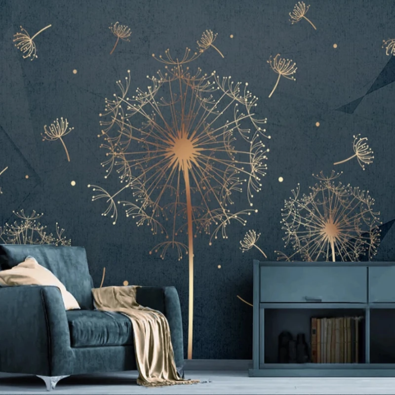 

Drop Shipping Modern Simple Abstract Dandelion Lines Mural Wallpaper 3D Living Room Bedroom Luxury Home Decor Waterproof Sticker