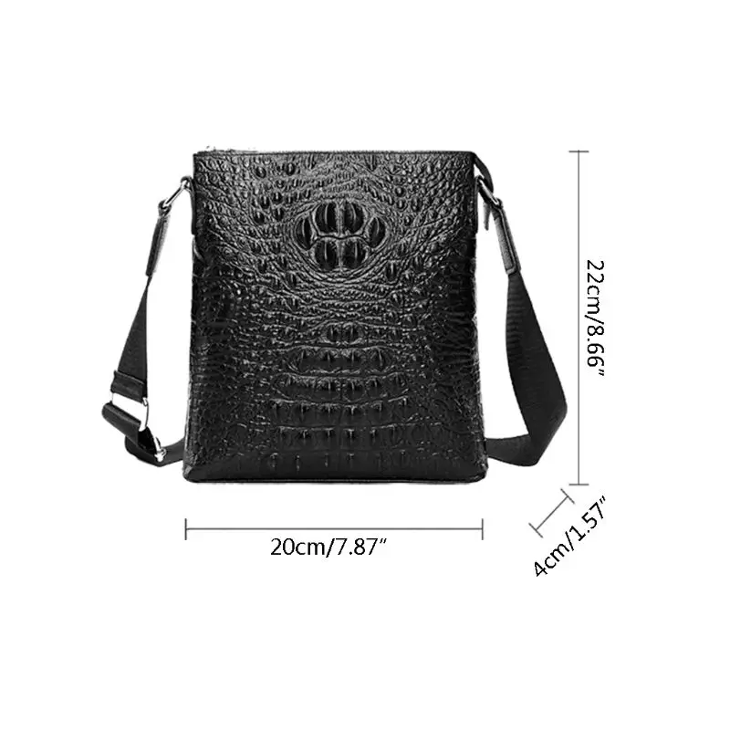 Для мужчин, мужская обувь из материала под крокодиловую кожу Бизнес Crossbody сумка с ремнем через плечо сумка на молнии