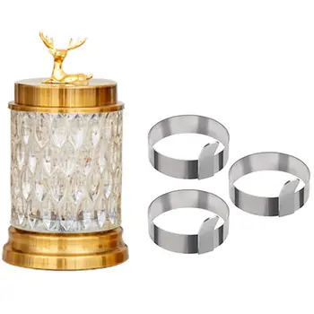 

Crystal Glass Storage Canned Sugar Cans Deer Head Storage Bottle B & Egg Ring, 304 Stainless Steel Omelette Mold 9 cm