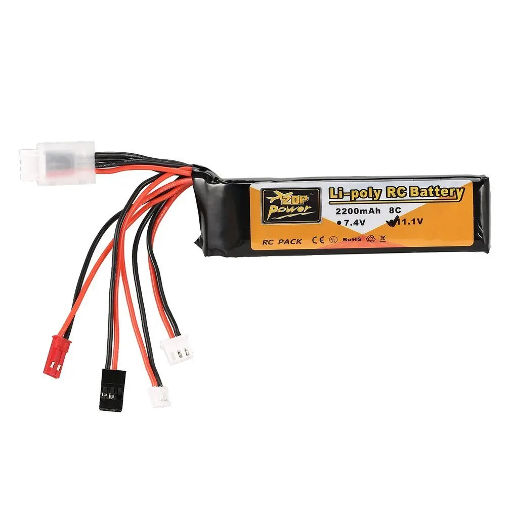 ZOP мощность 11,1 В 2200 мАч 8C 3S 3S1P Lipo батарея JST JR штекер Futaba Перезаряжаемый для радиоуправляемого дрона вертолета передатчик для квадрокоптера