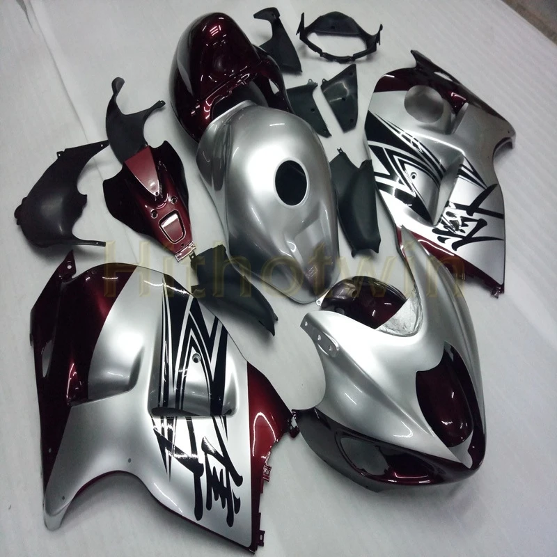 Капот мотоцикла на заказ для GSX-R1300 1997-2007 ABS пластик обтекатель литьевой формы Красный Серебряный