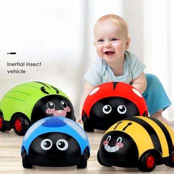 

Kids Cute Pull Back Toys Car Inertia Trolley Insect Return Cars Ladybug Insect Model Toys for Baby 0-12 Months Educational Gift