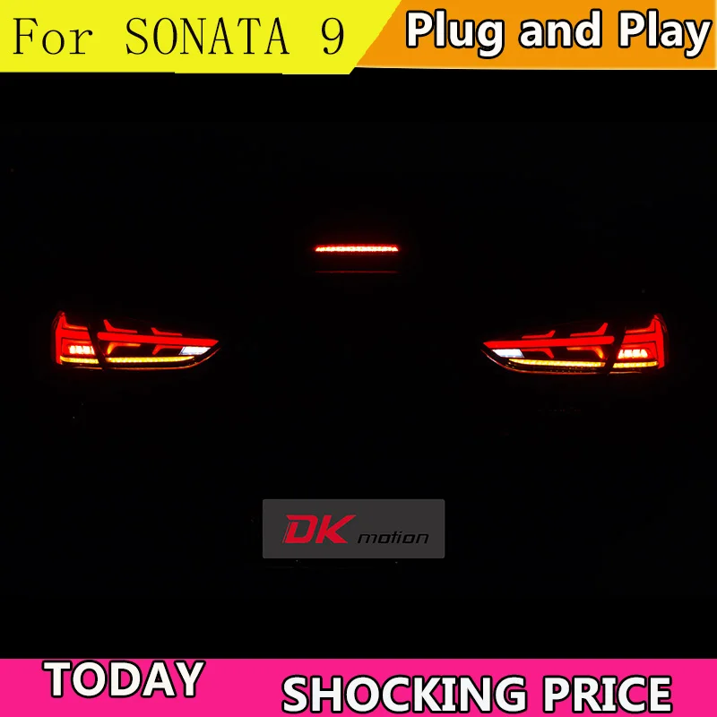 Carcasa de luces traseras de estilo de coche para hyundai Sonata 9 luces traseras светодиодный Sonata Taillght latimpara trasera