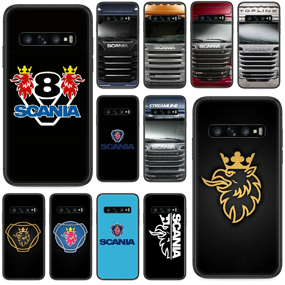 Чехол для телефона с логотипом Scania Samsung Galaxy S 10 20 3 4 5 6 7 8 9 Plus E Lite Uitra Черный