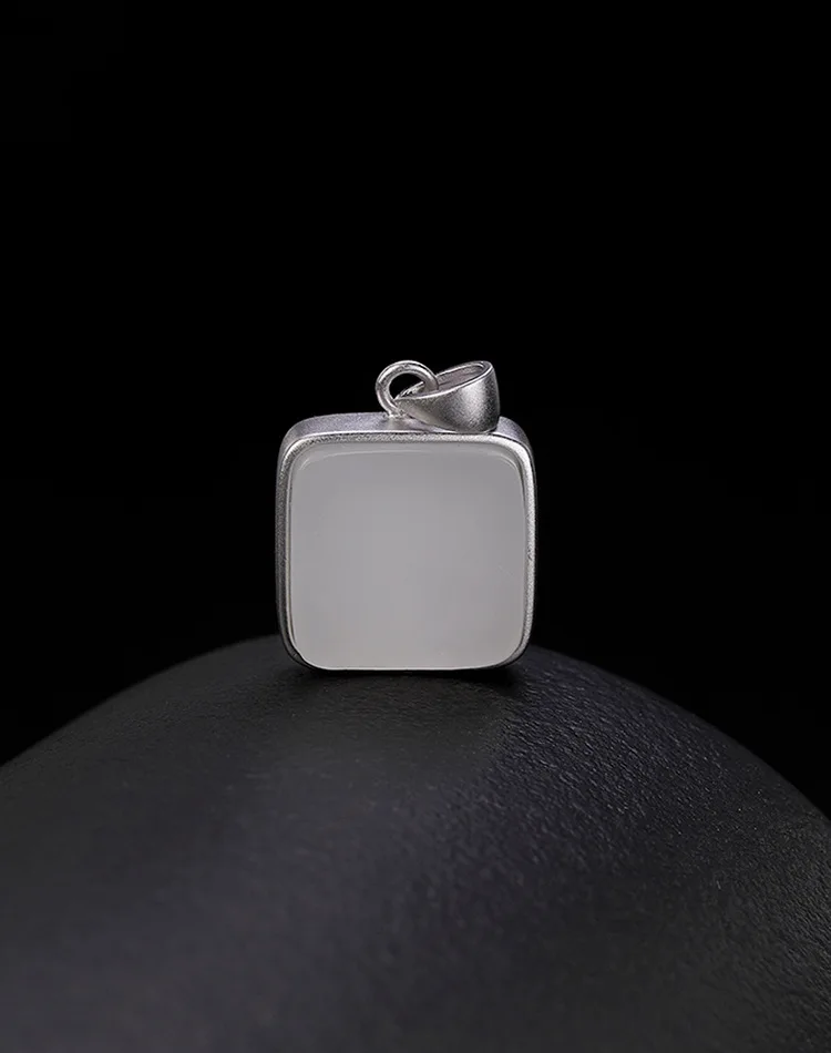 Uglyless Настоящее серебро 925 проба сахар Кубические Подвески для женщин квадратные нефритовые ожерелья без цепи простые модные