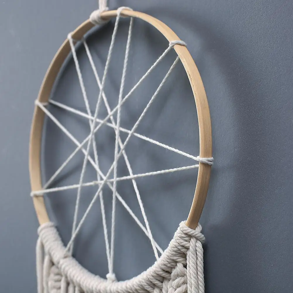 Гобелен в скандинавском богемном стиле ручной работы из хлопчатобумажной веревки с кисточками, Настенный декор, настенный гобелен
