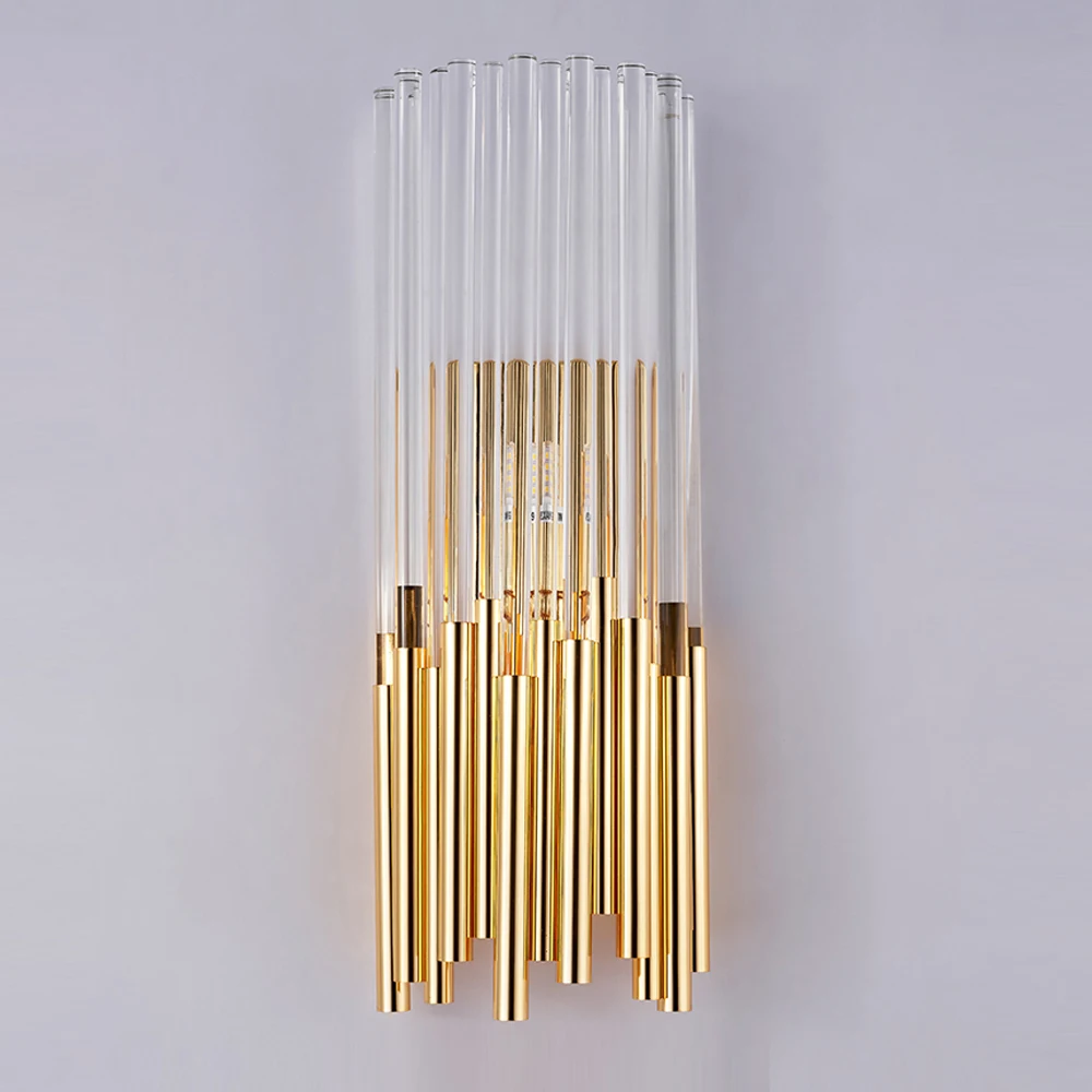 Современные Стеклянные Настенные светильники Золотой wandlamp Dia18* H45cm светодиодный настенный светильник для дома