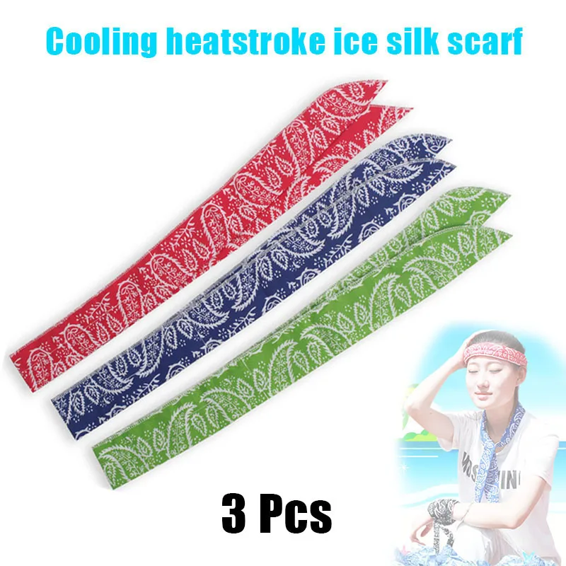 3 Pcs Scarf Cooling Heatstroke Turban Headband Outdoor Sports Summer Neck Cool Suitable for Military Training SMСпорт и