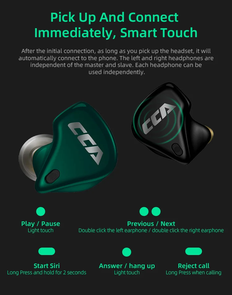CCA CX10 Hybrid 1DD+4BA TWS Bluetooth in ear