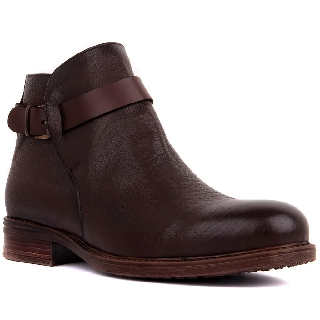 Sail Lakers-Brown Genuine Leather Zipper Men Leather Boots