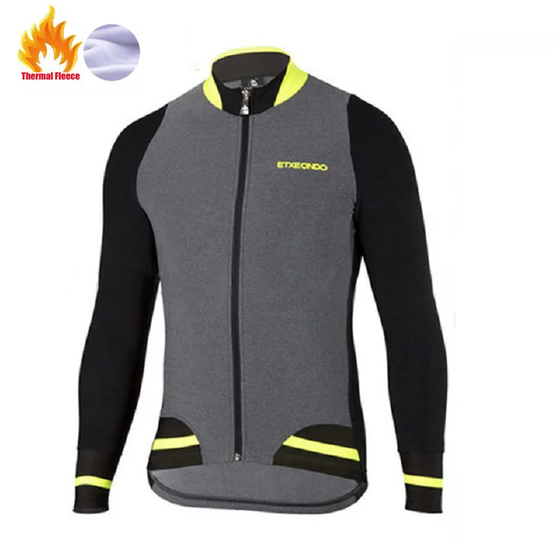 Etxeondo зимняя термо флисовая куртка для велоспорта Джерси с длинным рукавом Ropa