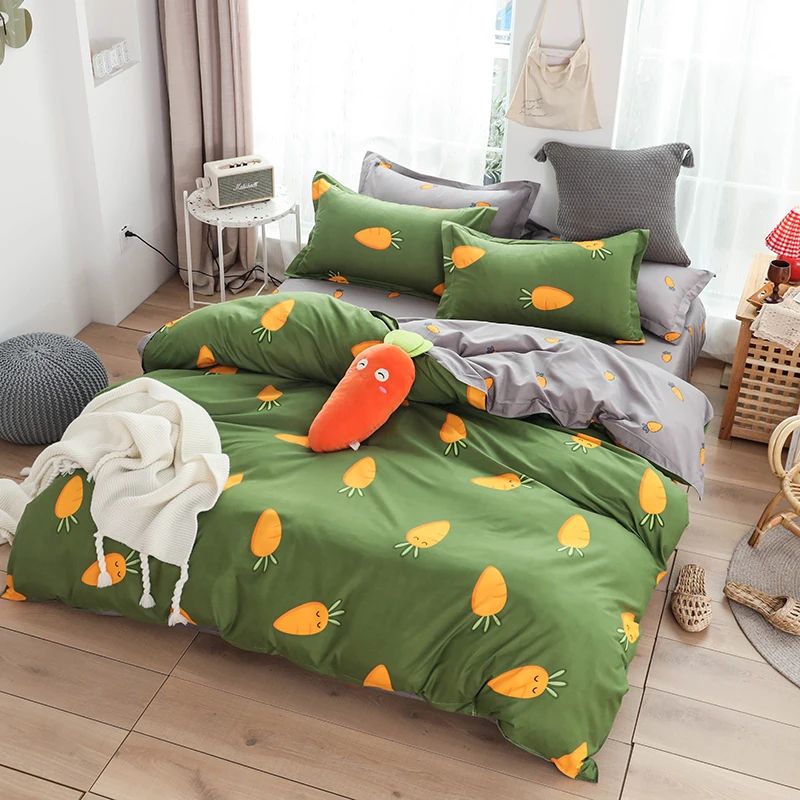 

HOT sale Bedding Sets Duvet Cover3/4pcs Cartoon new fashion Bed sheets Single Twin Full Queen Sizes printing Fruit radish