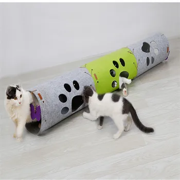 

Dropshipping Pet Cat Tunnel Toys for Cat Kitten Collapsible Crinkle Cat Playing Tunnel Toy 4Color Funny Pet Tunnel Bulk Cat Cave