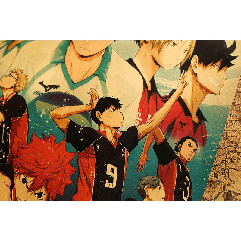 Haikyuu! Coleção de personagens anime retro kraft papel decorativo pintura  cartaz casa presentes do feriado adesivos