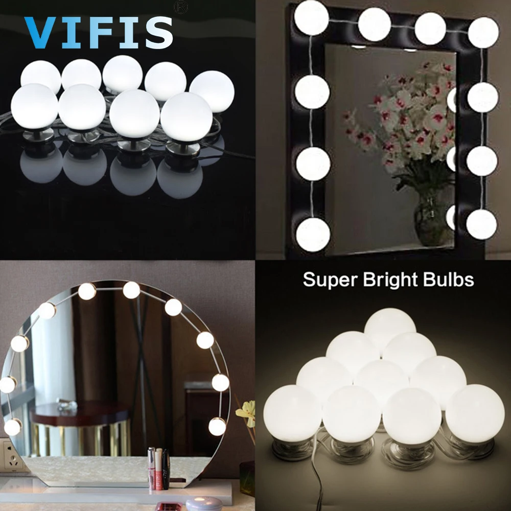 

Waterproof 5V LED Vanity Light for Bathroom USB Diammable Makeup Light Mirror Wall Light Blub for Dressing Table2 6 10 14 Bulbs