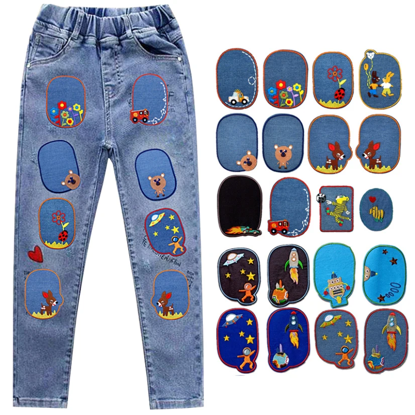 ปักเสื้อผ้า Thermoadhesive Patches จักรเย็บผ้า Cricut ป้าย Patches