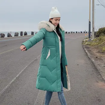 

Winter Hooded Women Warm Down Coat Casual Long Women Down Jackets Ladies Thicken Cotton Parka Outerwear Korean Coat