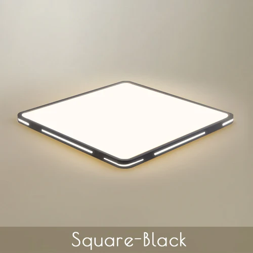 Black Square Современный светодиодный потолочный светильник, простые декоративные светильники для кабинета, столовой, спальни, гостиной, балкона, потолочный светильник AC110v 220v - Цвет корпуса: Black Square