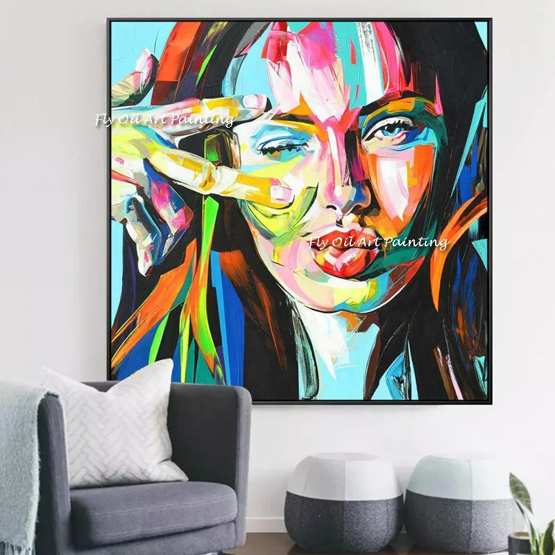 

Color Nielly Francoise Portrait Oil Painting Abstract Women Face Canvas Painting Wall Art Posters For Home Decor Figure Pictures