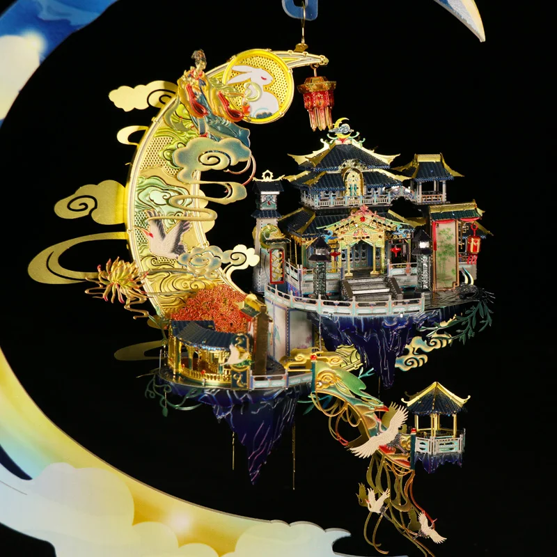 MU 3D Metal Puzzle Moon Palace model kits DIY 3D Laser Cut Assemble Jigsaw Toys Desktop decoration GIFT For Audit Children 2