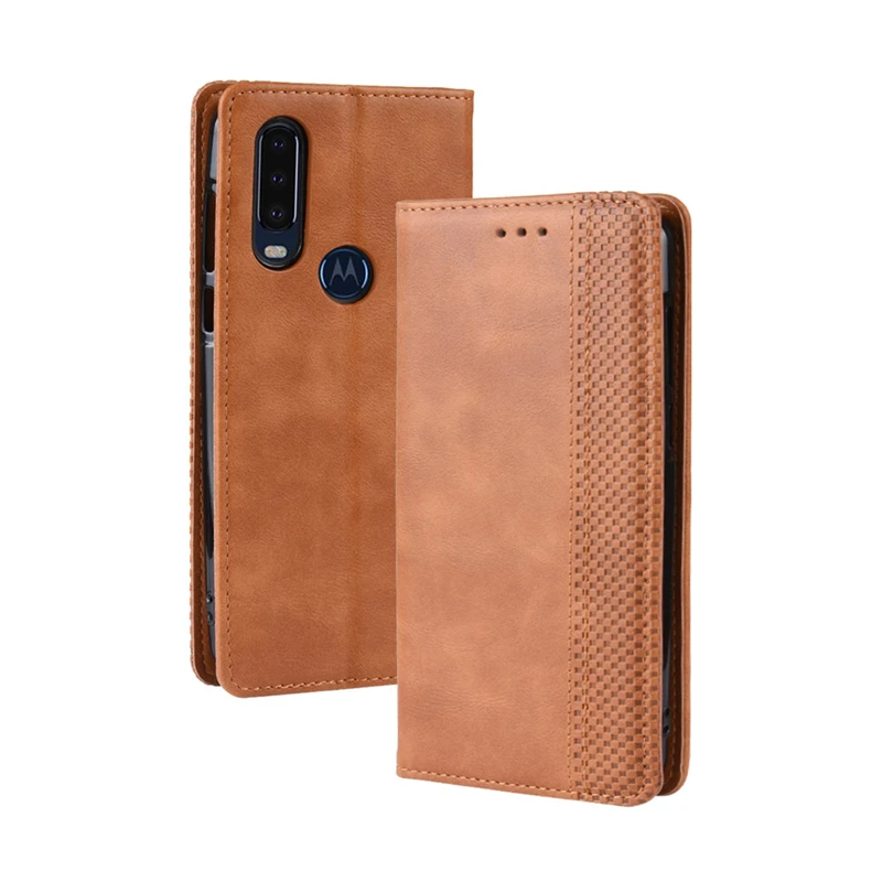 Для Moto One Action Case Бумажник Флип Стиль кожа Винтаж телефон задняя крышка для Motorola Moto One Action с фоторамкой