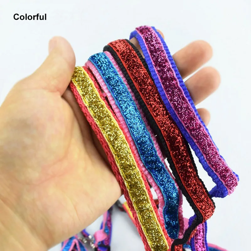 Nylon Pet Dog Cat Leash Collar Creative Beautiful Dog Cat Collar 1.0cm 1.5cm Width Collar Leash Set Random Color Pet Supplies