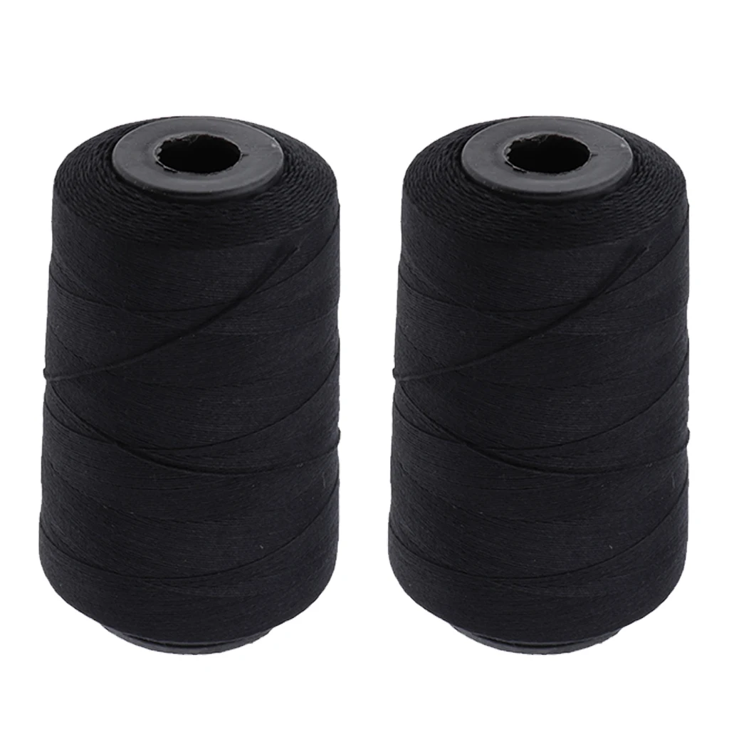 

2Pcs Black Weaving Thread Spool 902 Yards for Wig Making Sewing Thread Hair Weft Weaves Extensions Braids - 825m