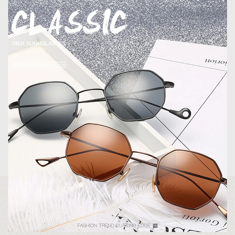 Стимпанк многоугольная форма Солнцезащитные очки для женщин и мужчин винтажные