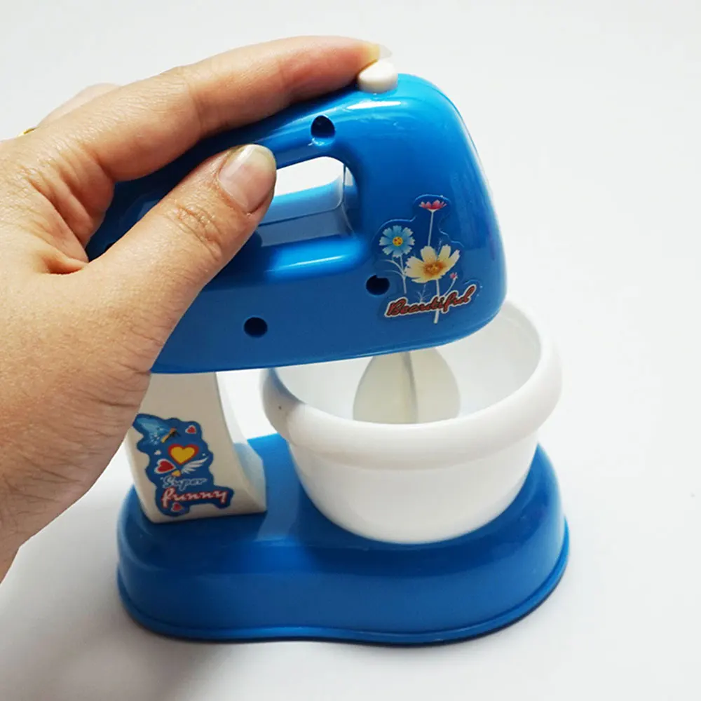 Kitchen Toy Mixer Play House Beautiful Practical Plastic Blue Rotate Food Processor Gift Blender