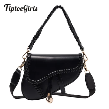 

Tiptoegirls Fashion Bag Woven Leather Saddle Bag Women Handbag Quality Guarante Designers Luxury Handbags Woman's Shoulder Bags