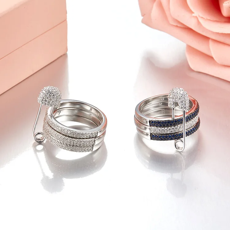 Monaco ювелирные изделия три группы ААА кубического циркония булавки кольца S 925 стерлингового серебра нагрудник Подвески палец кольцо известная марка ювелирных изделий