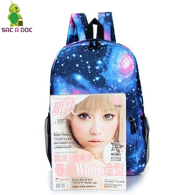 Галактика Сейлор Мун Светящийся рюкзак детские школьные сумки Повседневный Рюкзак Луна Кошка Рюкзак Звездная ночь путешествия Morral Hombre