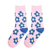 Модные носки с цветочным принтом; Милые Цветочные Носки с рисунком; хлопковые носки для девочек; мужские носки; женские носки